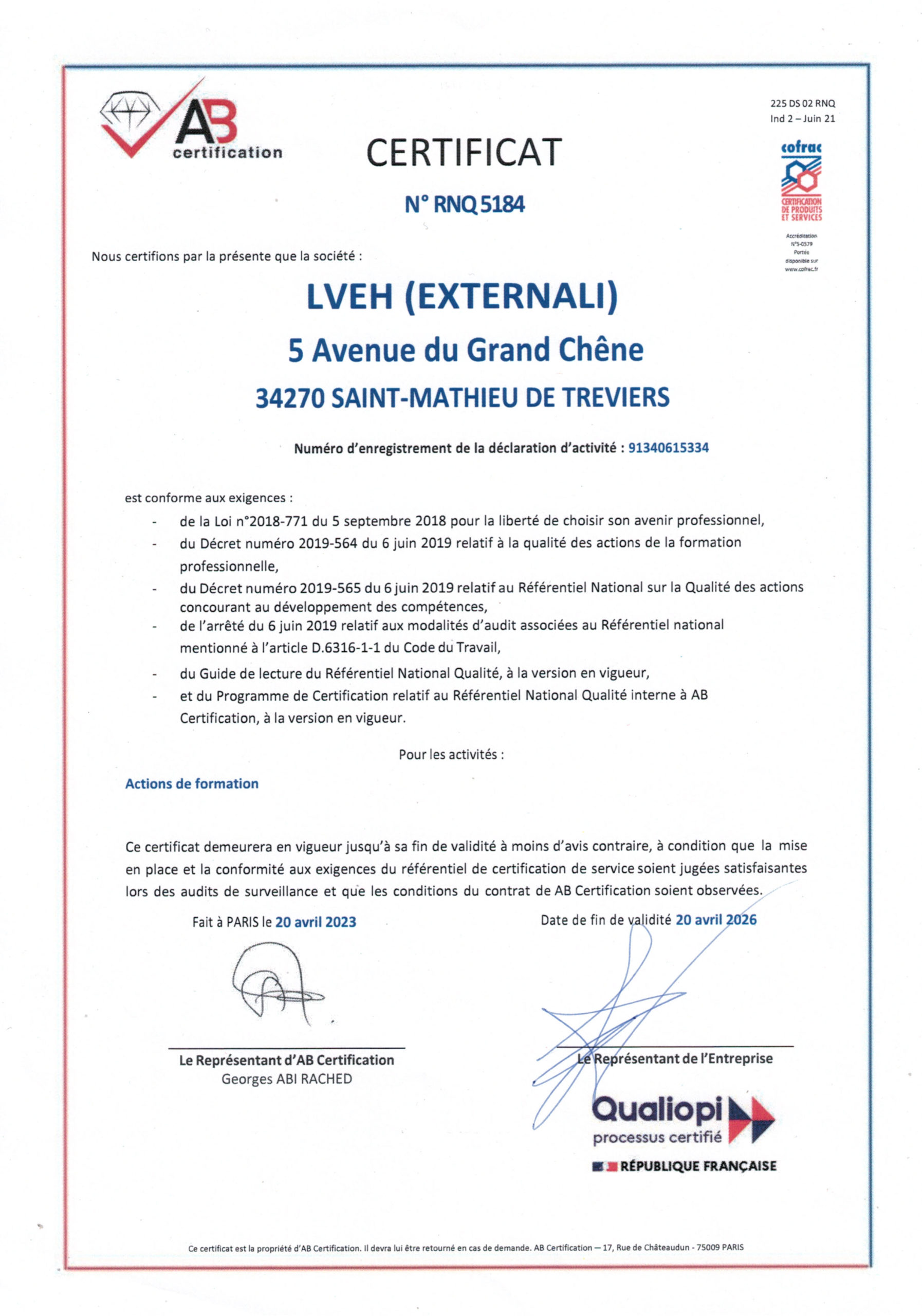 Certification Qualiopi formation management